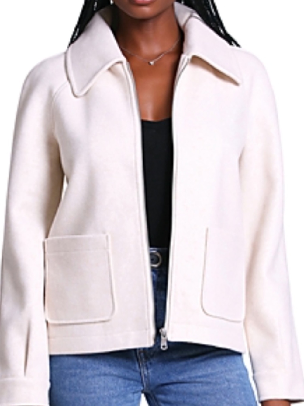 Bagatelle | Zip Front Jacket | Cream | Medium